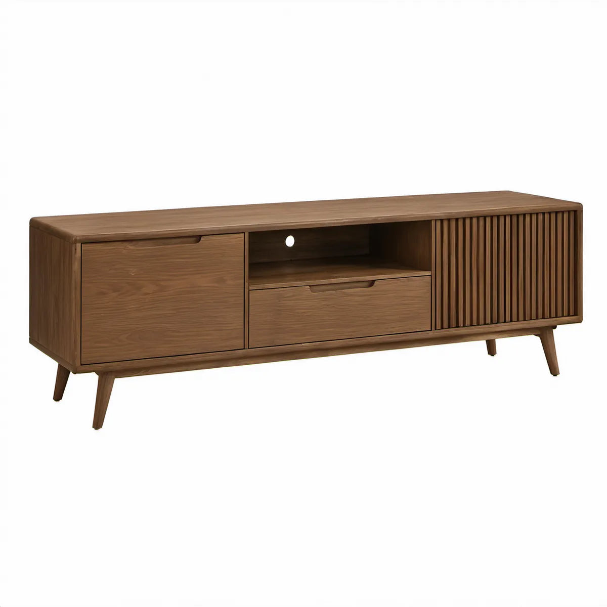 TV stolek 180 × 40 × 55 cm z MDF s ořechovou dýhou, ořechově hnědý
