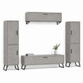Obývací sestava v betonově šedé a černé barvě, TV stolek 140 × 40 × 45 cm